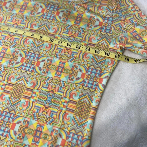 LulaRoe Womens Shirt Dress Small Geo Multi Fitted Boho Tribal Stretchy Summer - Picture 13 of 17
